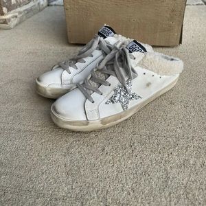 Golden goose 36 shearling-lined sabot sneakers